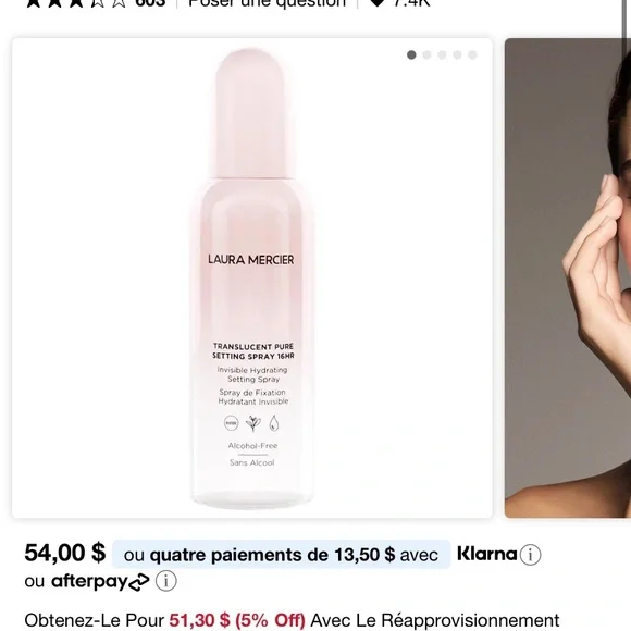 Laura Mercier Translucent Pure Setting Spray - Picture 3 of 8